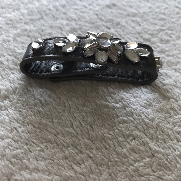 Grey Leather Lia Sophia Bracelet - Picture 2 of 3